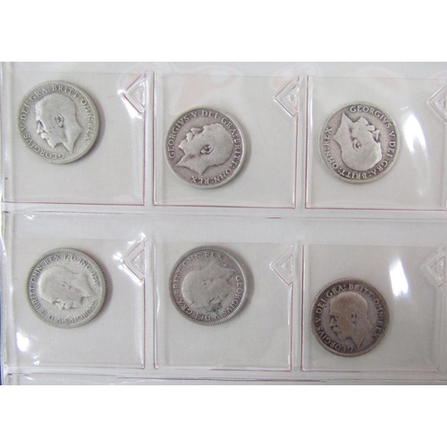 301 - Collectors folder of English coinage, sixpences including William III 1697, William and Mary 4d 1690... 