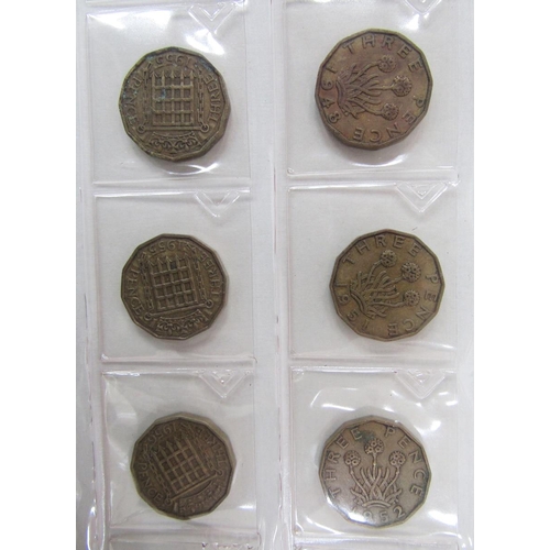 301 - Collectors folder of English coinage, sixpences including William III 1697, William and Mary 4d 1690... 