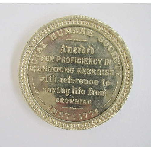 306 - The Royal Humane Society Silver Medal for proficiency in swimming, saving life from drowning, life s... 