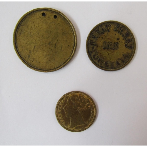 315 - Tokens (7), 1792, Coalbrook bridge, Ecotterill of St Paul's Square, Birmingham 2d, 2d wines, spirits... 