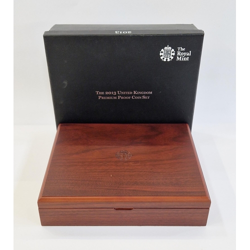 331 - 2013 Royal Mint premium proof set with certificate of authenticity, 16 proof coins, some marks to fo... 