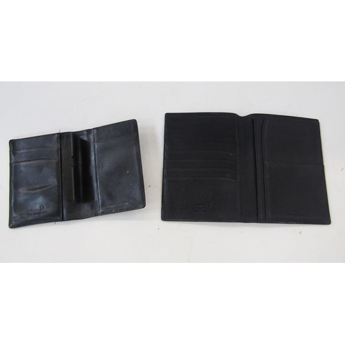 361 - Two leather Montblanc wallets, both marked to interior Montblanc Hamburg, the largest approximately ... 