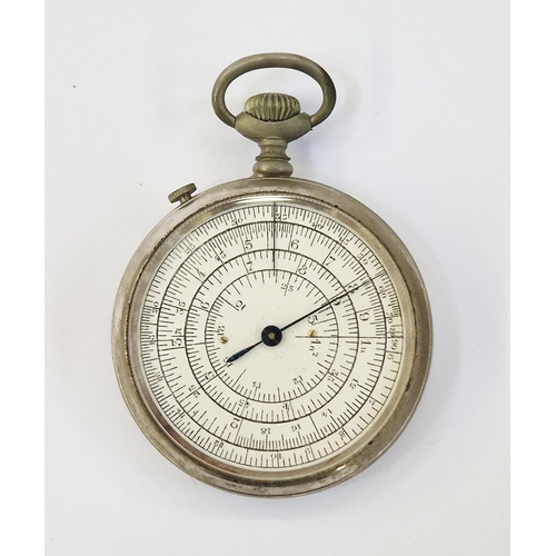 396 - Early 20th century calculating circle, Calculigraphe H.C., Boucher's System, with winding crown, loo... 