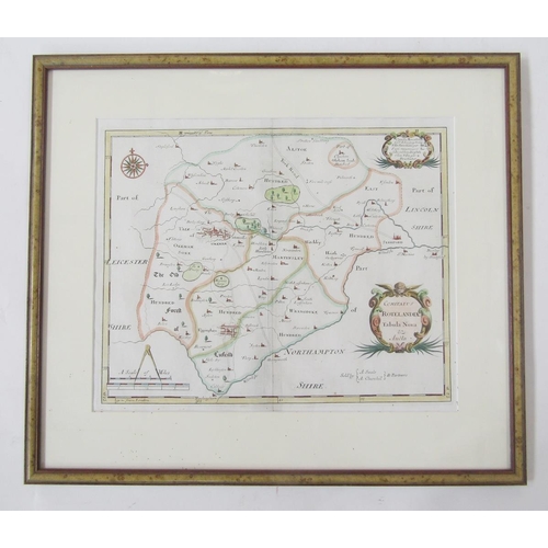 397 - Map of Herefordshire by Robert Morden, handcoloured, 36cm x 41cm, 'Barkshire by Robert Morden handco... 