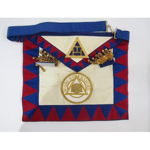 420 - Collection of Masonic aprons and other clothing and regalia with links to Worcestershire, housed in ... 