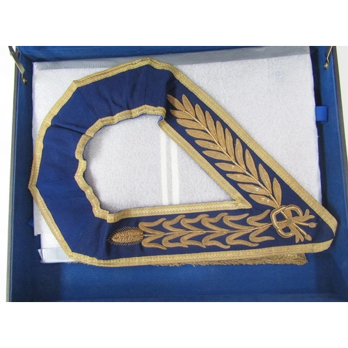 420 - Collection of Masonic aprons and other clothing and regalia with links to Worcestershire, housed in ... 