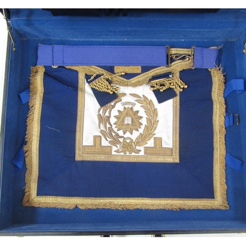 420 - Collection of Masonic aprons and other clothing and regalia with links to Worcestershire, housed in ... 