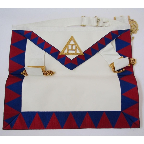 421 - Collection of Masonic regalia including aprons, clothing, a Royal Masonic Institution for Girls silv... 