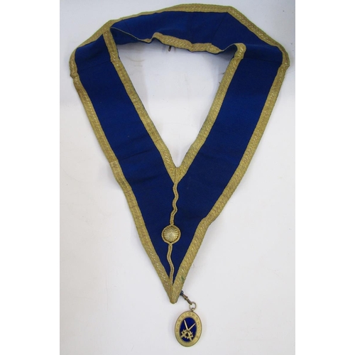 421 - Collection of Masonic regalia including aprons, clothing, a Royal Masonic Institution for Girls silv... 