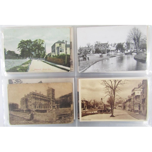 432 - Three albums of postcards to include examples of topographical interest, scenes of Gloucester, Chelt... 