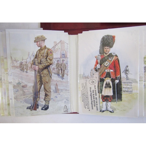 445 - Large quantity of postcards including RAF Army Crests, etc, all in albums