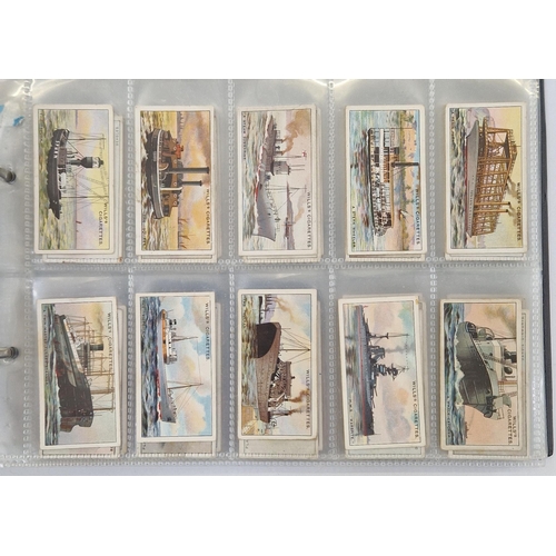 447 - Collection of 11 cigarette card part sets ring binder albums including numerous sets by Wills such a... 