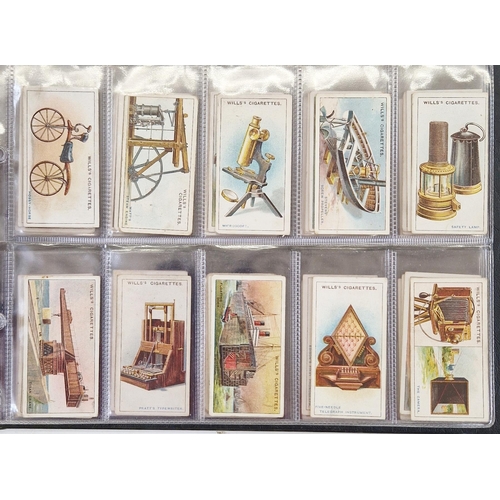 447 - Collection of 11 cigarette card part sets ring binder albums including numerous sets by Wills such a... 