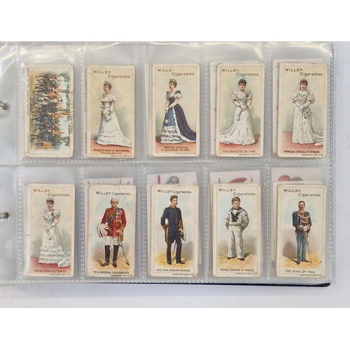 447 - Collection of 11 cigarette card part sets ring binder albums including numerous sets by Wills such a... 