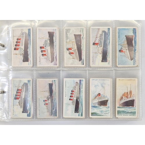 447 - Collection of 11 cigarette card part sets ring binder albums including numerous sets by Wills such a... 