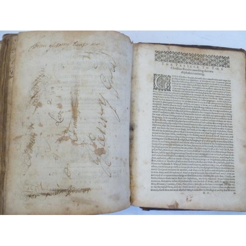 78 - King James Bible - Robert Barker 1614 - 1615, lacking Old Testament title page, title page to the Ne... 