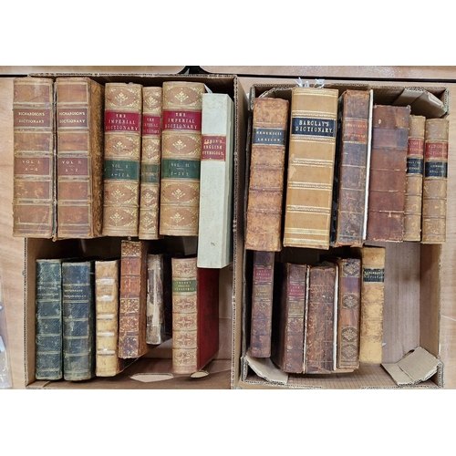 83 - Assorted antiquarian dictionaries to include:-
 