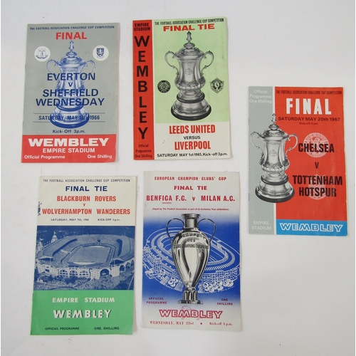 422 - Quantity 1960s Wembley final football programmes; Blackburn Rovers V Wolverhampton Wanderers 1960, L... 