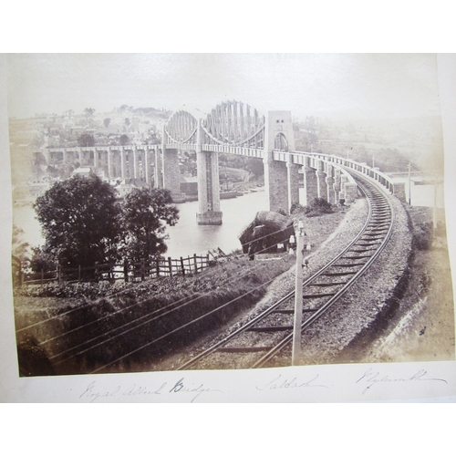 402 - Photograph album containing late 19th/early 20th century, containing views of Looe, Cornwall, Glouce... 