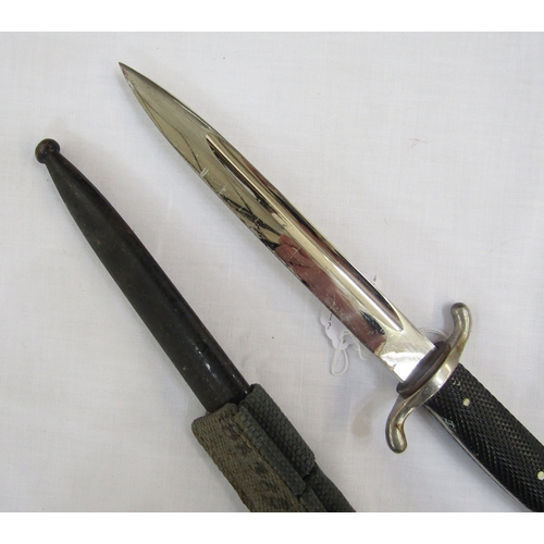 247 - WWII German fireman's dress bayonet with scabbard and bayonet frog.