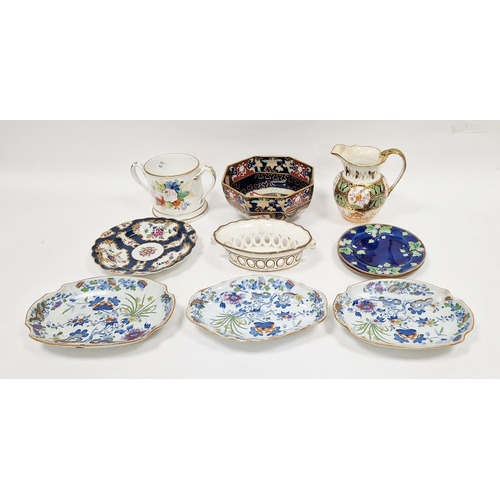 11 - Collection of 18th, 19th and early 20th century ceramics including first period Worcester plate deco... 