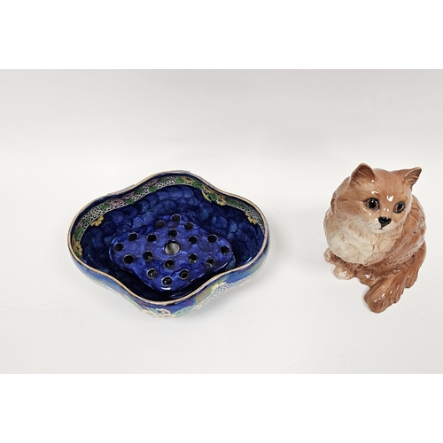 13 - Beswick seated Persian cat and Maling flower bowl with frog, Beswick seated Persian ginger cat 1967 ... 