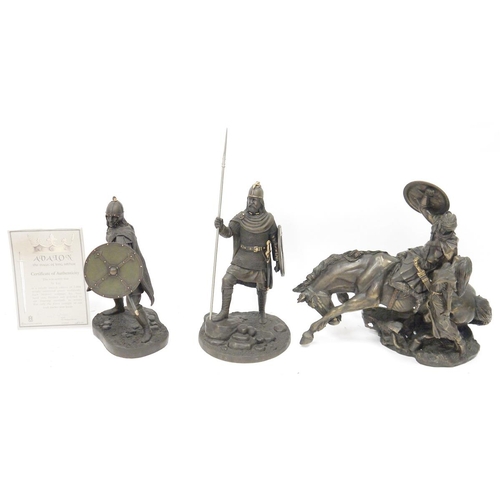 151 - Three Heredities limited edition bronze effect ' Avalon, the magic of King Arthur ' models including... 