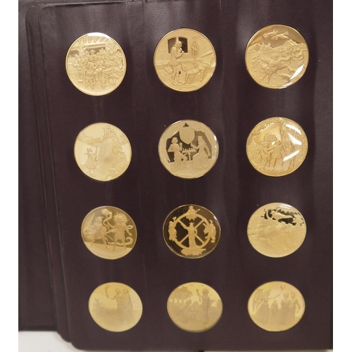 153 - Set of 36 bronze medallions by John Pinches, 'Chaucer and the Canterbury Tales', first edition proof... 