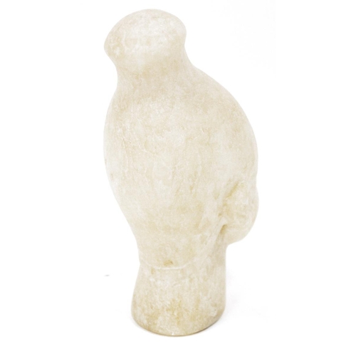 156 - Alabaster carved sculpture of an ancient Egyptian pharaoh, possibly King Nectanebo I, 21cm high