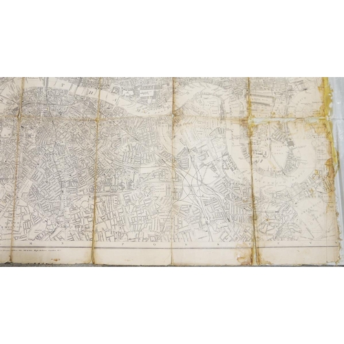 160 - Victorian ' Post Office Directory ' folded map of London dated 1895, scale 4