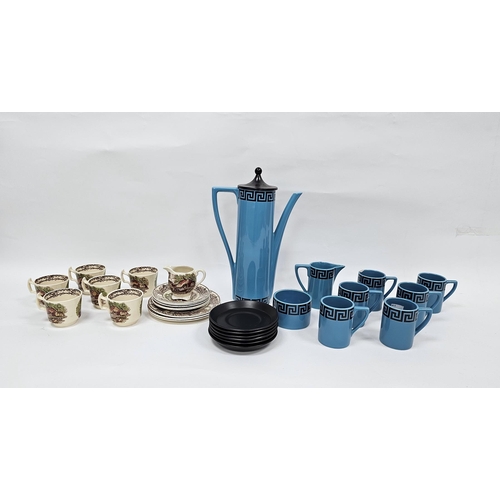 21 - Portmeirion coffee set and Clarice Cliff part tea set, Portmeirion ' Greek Key ' coffee set designed... 