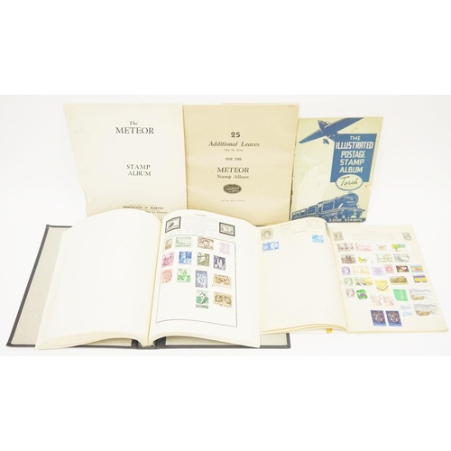 212 - Stamps - The Meteor stamp album partially full with mainly early to mid 20th century British and for... 