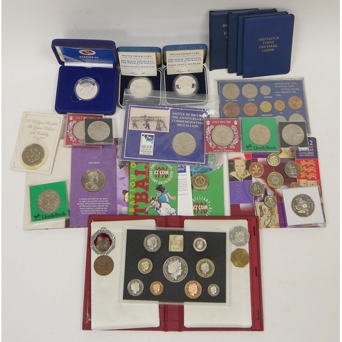 234 - Collection of silver proof coin sets and other coins, including two cased Royal Mint his Royal Highn... 