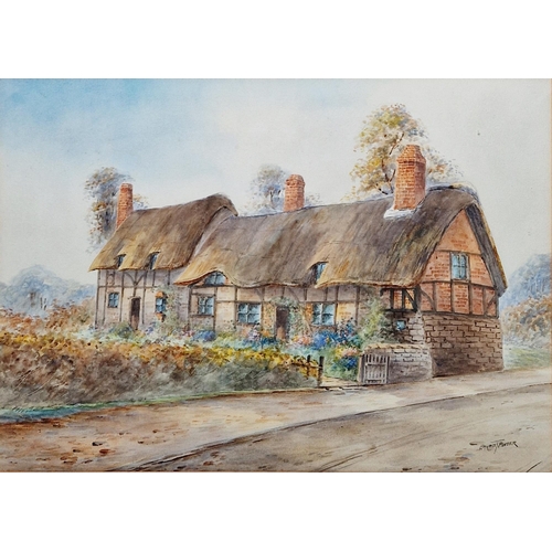 261 - Ernest Potter 19th/20th century)
 Watercolour
 Study of a thatched cottage together with another rur... 