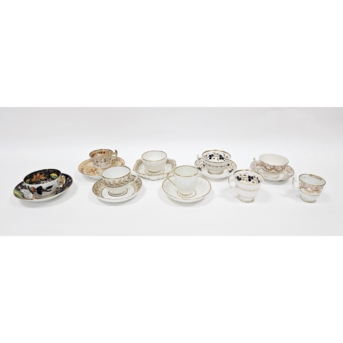 31 - Collection of early19th century tea ware including a Coalport John Rose cup and saucer decorated wit... 