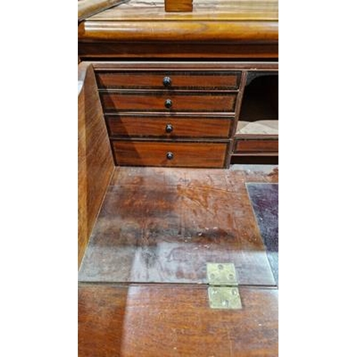 1080 - Victorian mahogany secretaire chest, the button release fall front opening to reveal various drawers... 