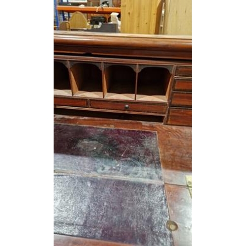 1080 - Victorian mahogany secretaire chest, the button release fall front opening to reveal various drawers... 