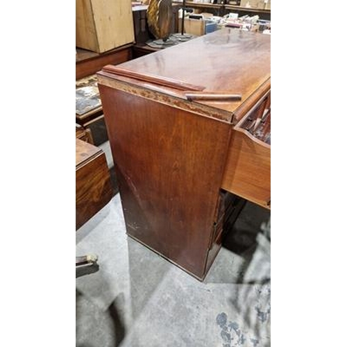 1080 - Victorian mahogany secretaire chest, the button release fall front opening to reveal various drawers... 