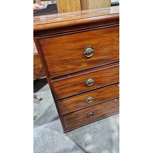 1080 - Victorian mahogany secretaire chest, the button release fall front opening to reveal various drawers... 