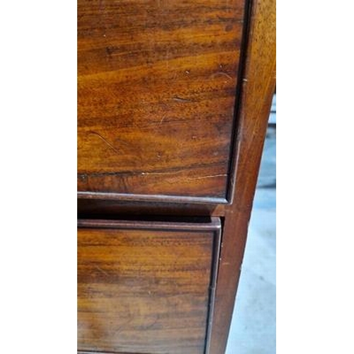 1080 - Victorian mahogany secretaire chest, the button release fall front opening to reveal various drawers... 