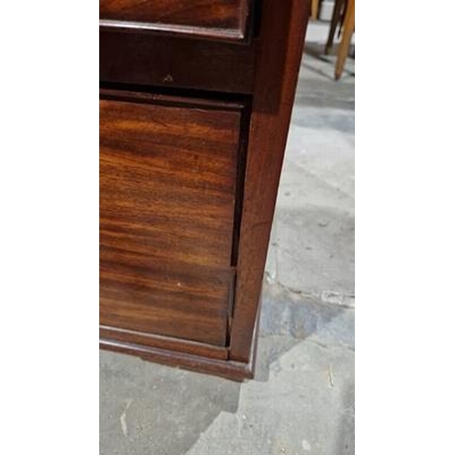 1080 - Victorian mahogany secretaire chest, the button release fall front opening to reveal various drawers... 