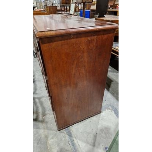 1080 - Victorian mahogany secretaire chest, the button release fall front opening to reveal various drawers... 