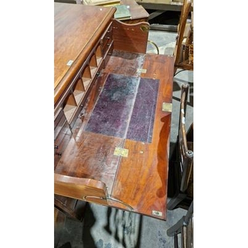 1080 - Victorian mahogany secretaire chest, the button release fall front opening to reveal various drawers... 