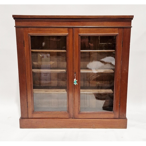 1100 - 19th century glazed library bookcase, the two glazed panel doors opening to three adjustable shelves... 