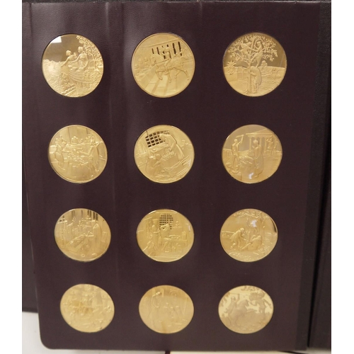 153 - Set of 36 bronze medallions by John Pinches, 'Chaucer and the Canterbury Tales', first edition proof... 