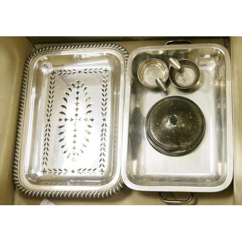 169 - Mixed lot of silver plate and other collectables including silver plated tureen and trays, carved os... 