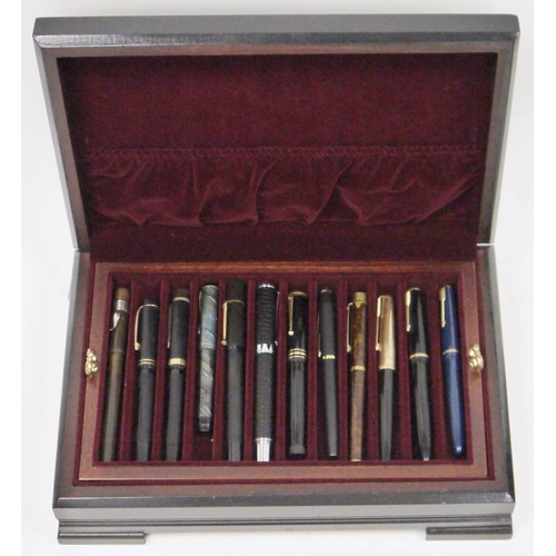 228 - Collection of 14 fountain pens, including three De La Rue Onoto The Pen with 14ct nibs, two De La Ru... 