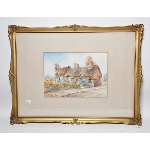 261 - Ernest Potter 19th/20th century)
 Watercolour
 Study of a thatched cottage together with another rur... 