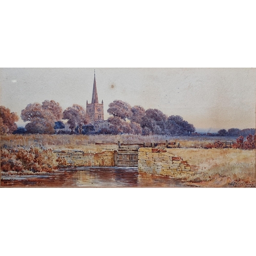 267 - Alfred Marsh (late 19th century)
 Two landscape watercolours on paper
 Salford Prior, Worcestershire... 