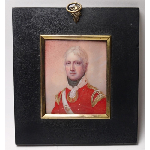 290 - 19th century miniature portrait on ivory of Sir Walter Stirling, 1st Baronet (Major commandant of th... 